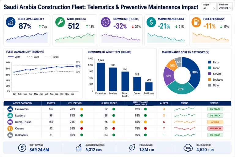 Dashboard — Optimizing Machinery Fleet Management for a Saudi Construction Firm