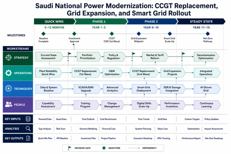 Roadmap — Developing Saudi Arabia’s Energy Infrastructure: Modern Power Plants, Grid Expansion, and Reliable Energy Supply